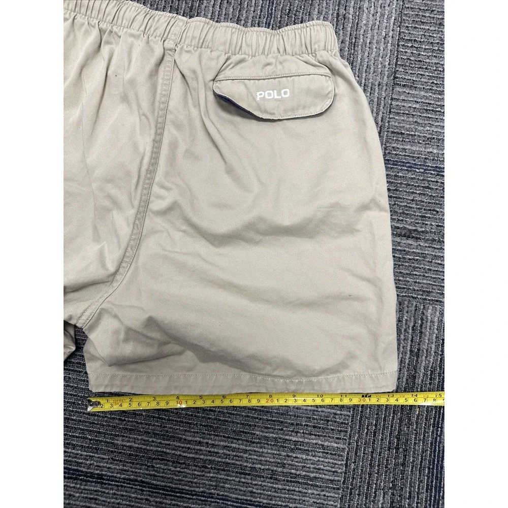 Polo by Ralph Lauren Chino Shorts Men Tan Sz M Cotton Sri Lanka Logo 90s Vintage